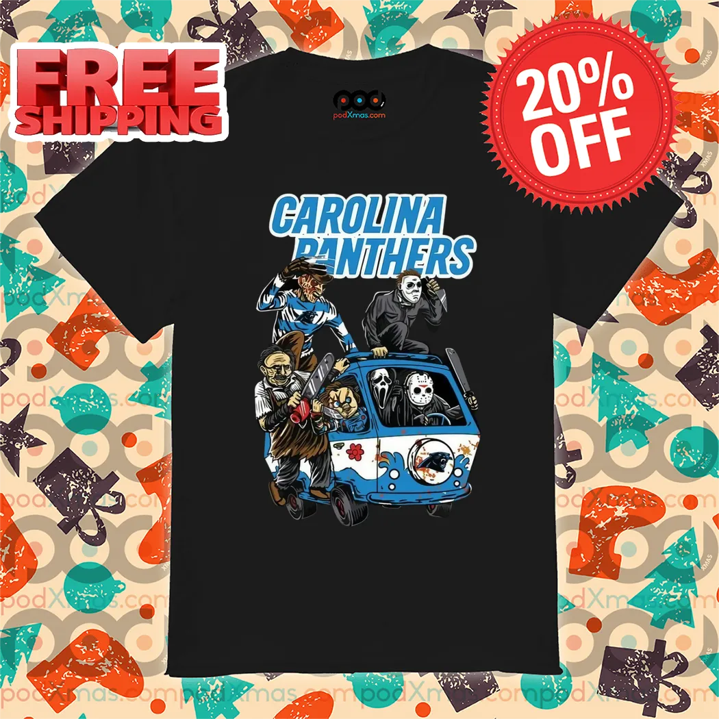 Horror Characters Carolina Panthers Halloween 2024 NFL Shirt