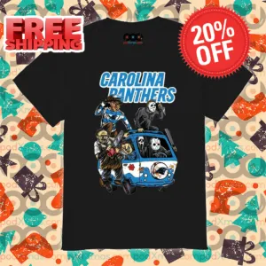 Horror Characters Carolina Panthers Halloween 2024 NFL Shirt