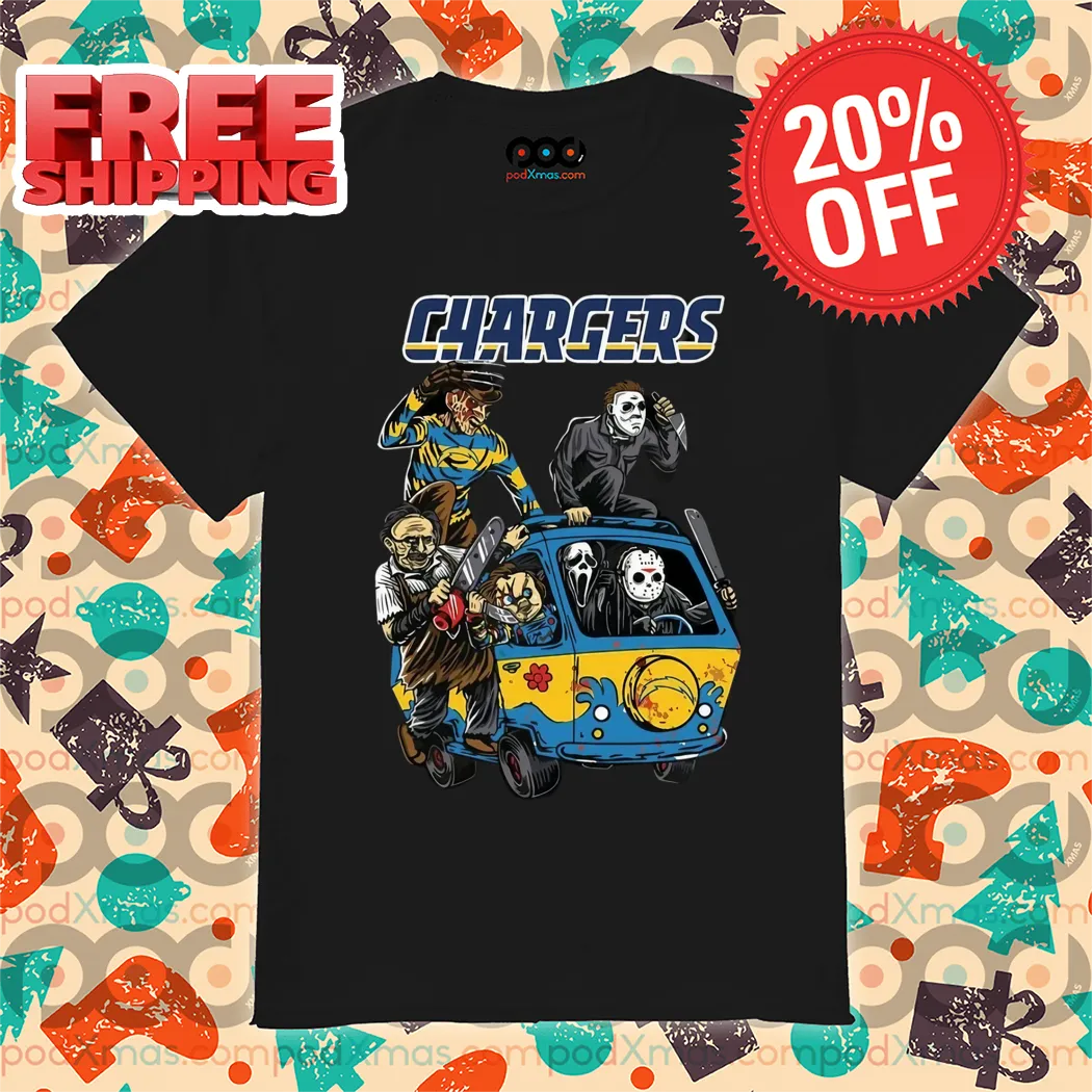 Horror Characters Los Angeles Chargers Halloween 2024 NFL Shirt