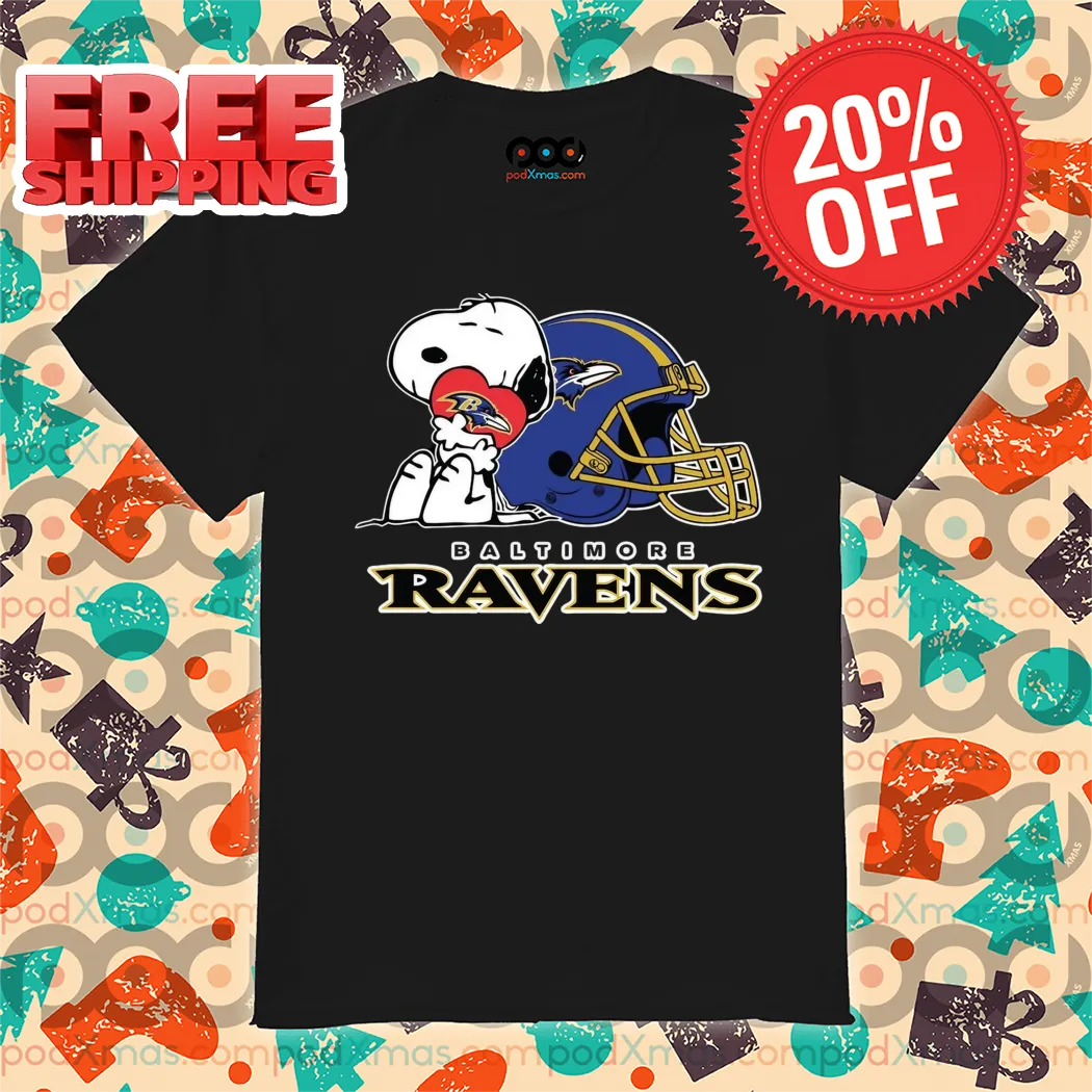 Snoopy Fall In Love Baltimore Ravens 2024 Shirt