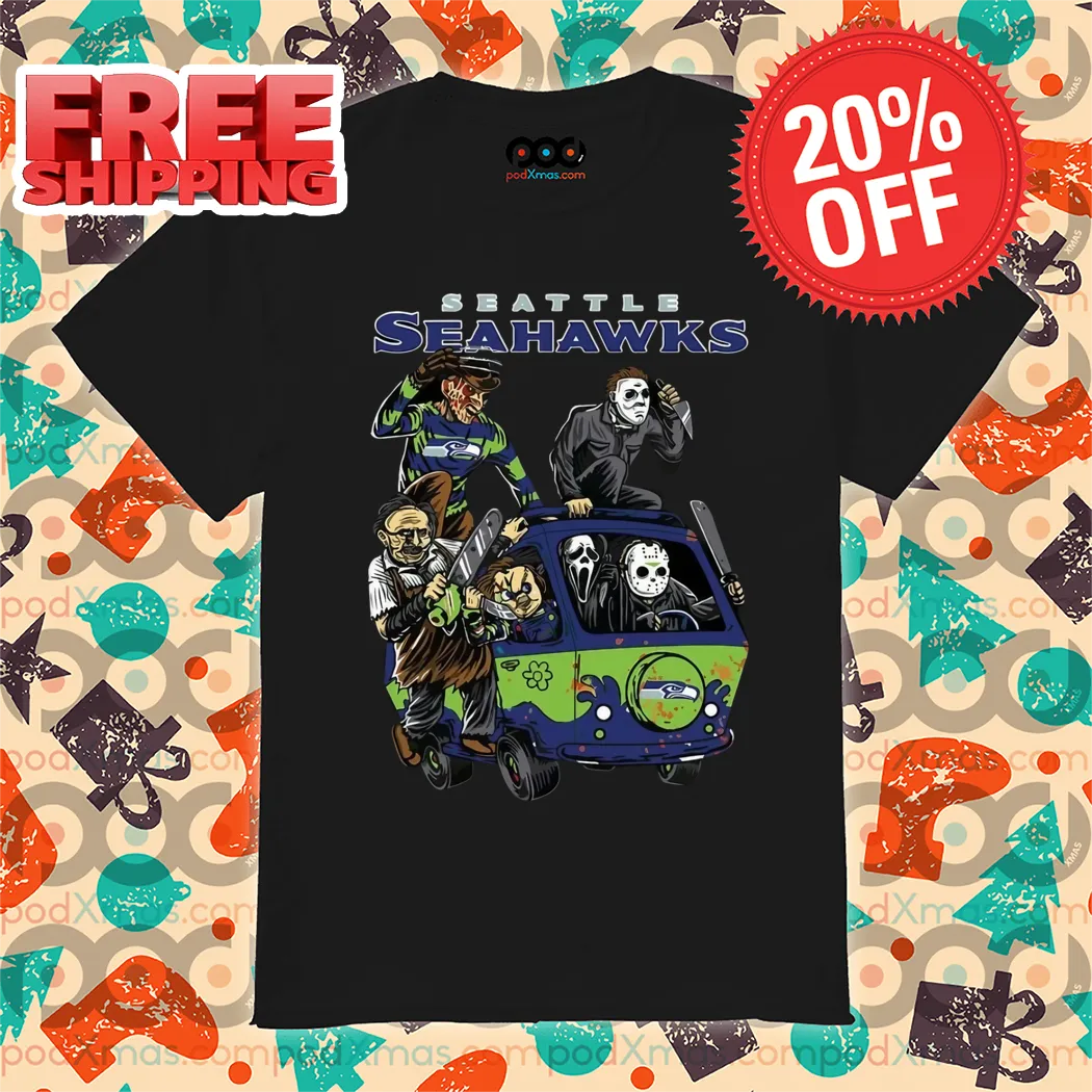 Horror Characters Seattle Seahawks Halloween NFL 2024 Shirt