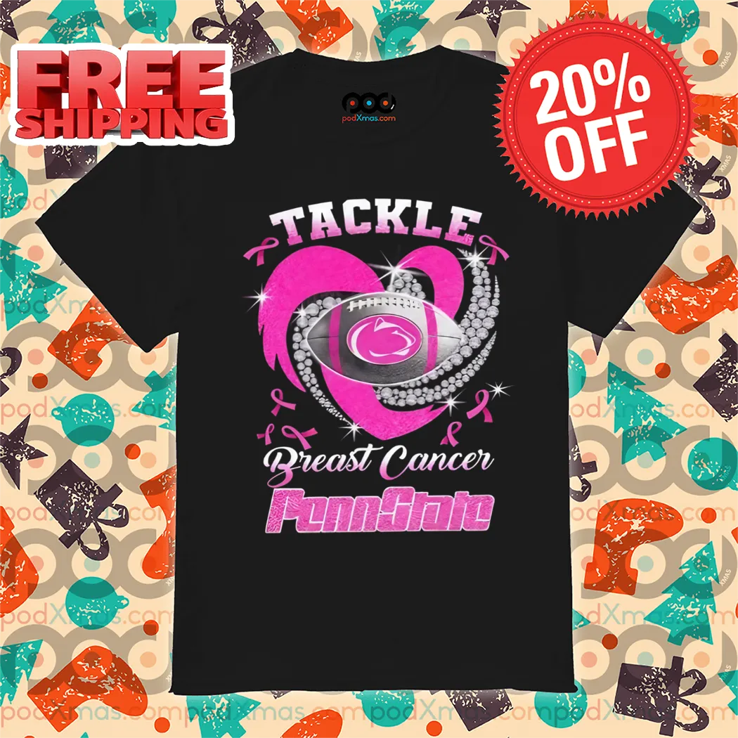 Diamond Heart Tackle Breast Cancer Penn State Shirt