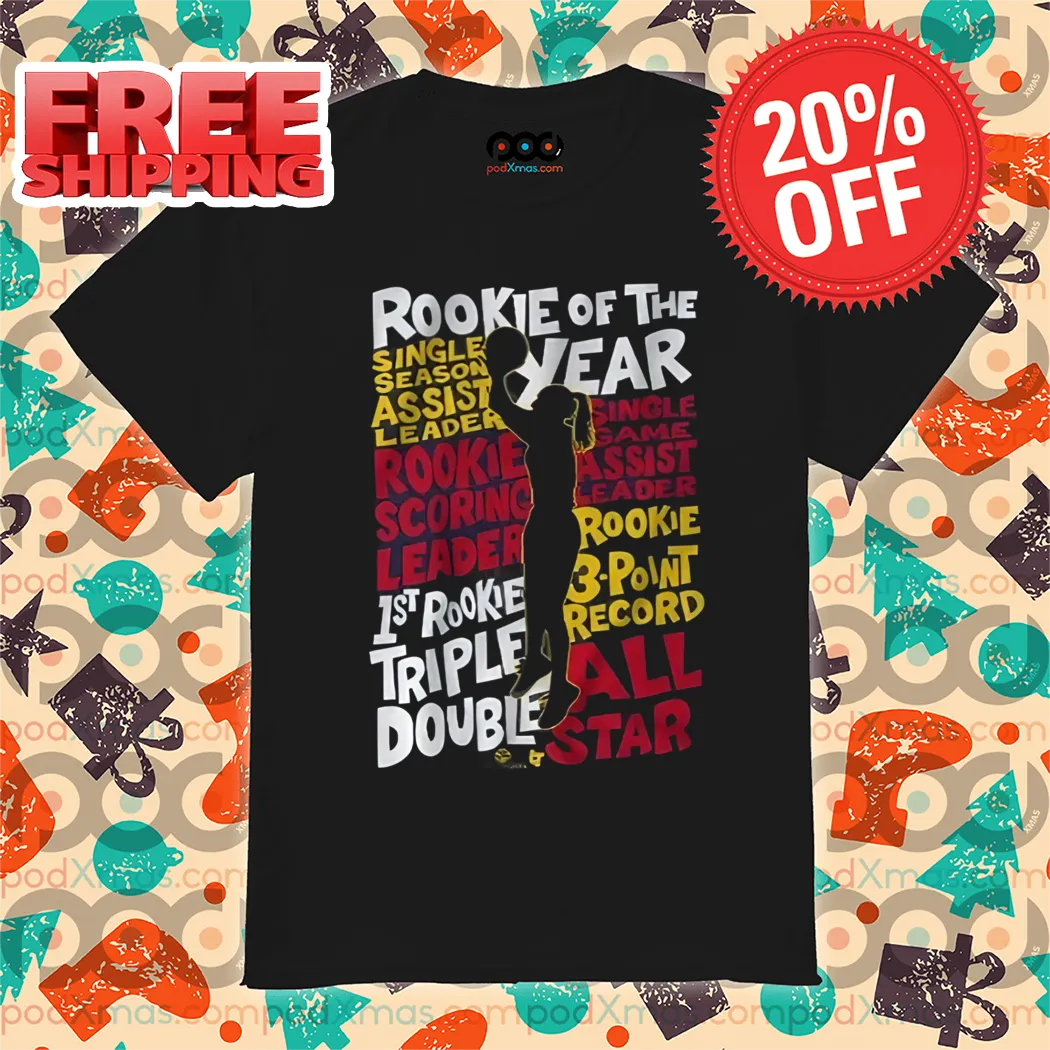 Caitlin Clark Rookie Of The Year 1St Rookie Triple Double All Star Shirt