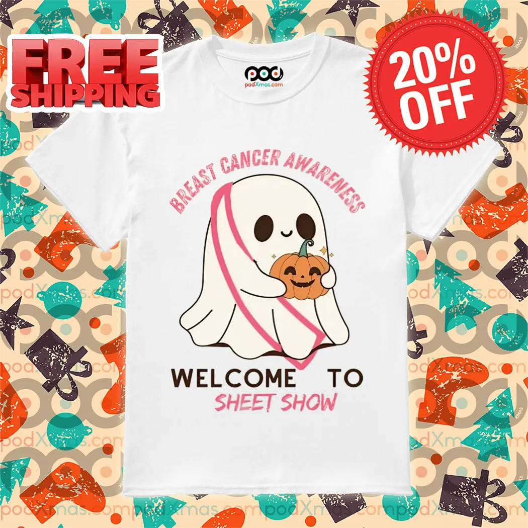Boo Ghost Breast Cancer Awareness Welcome To Sheet Show Shirt