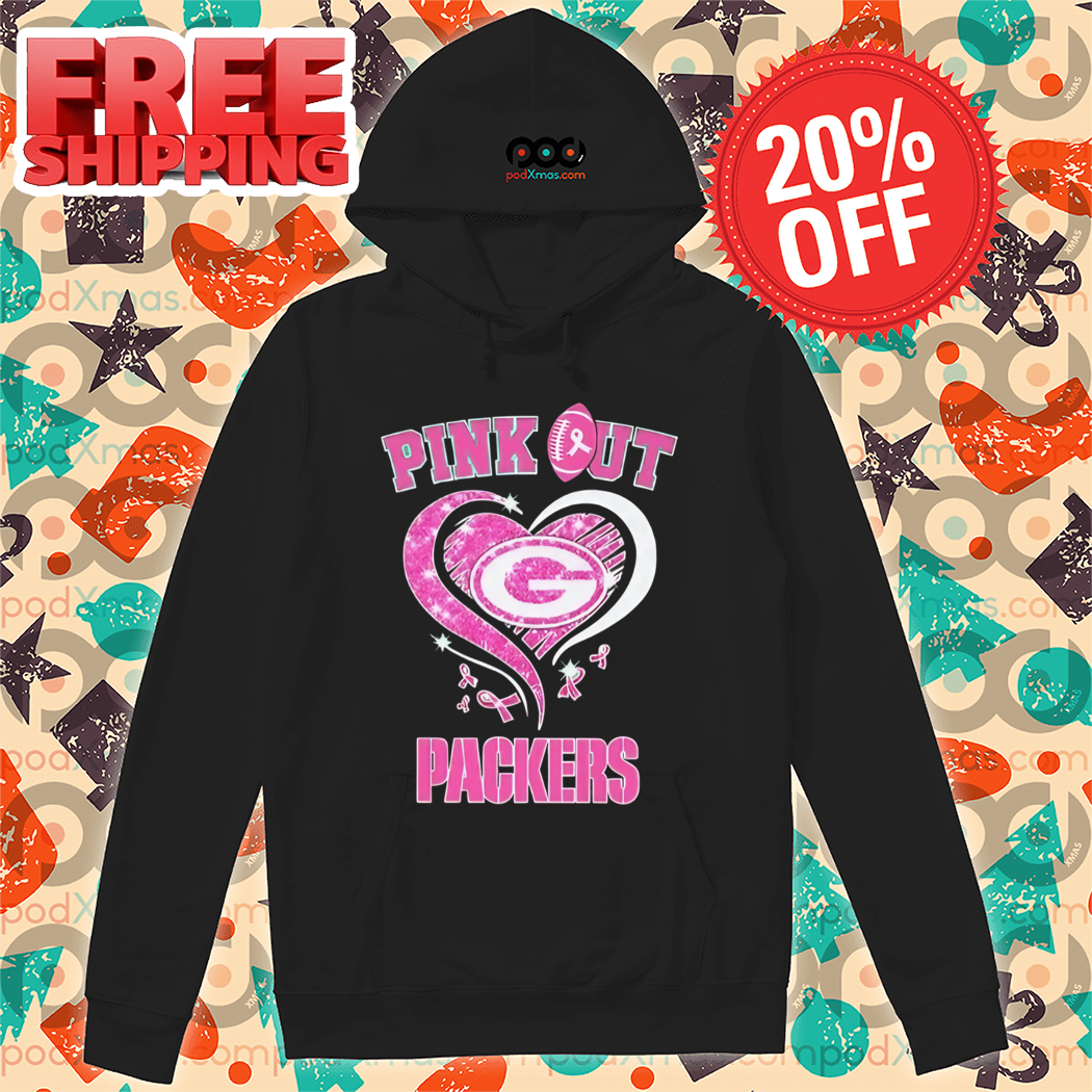 Green Bay Packers Heart Pink Out Packers Breast Cancer Awareness 2024 Shirt