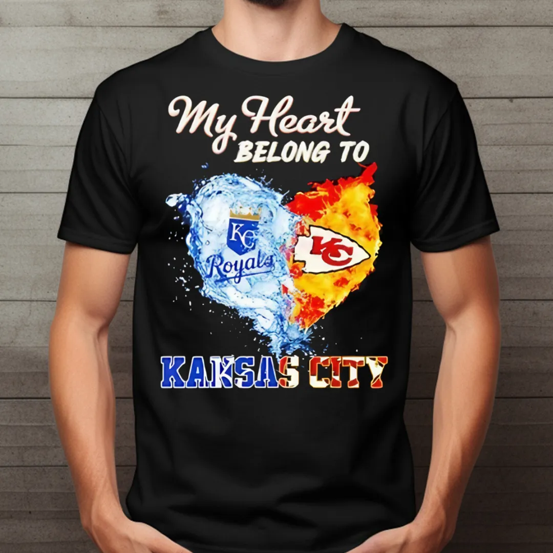 Kansas City Royals Kansas City Chiefs My Heart Belong To Kansas City 2024 Shirt