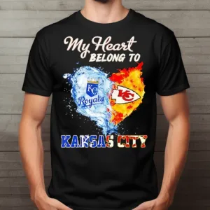 Kansas City Royals Kansas City Chiefs My Heart Belong To Kansas City 2024 Shirt