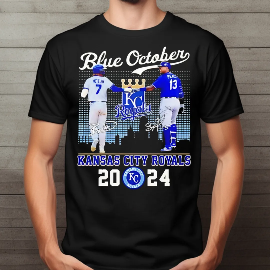 Witt Jr Perez Fist Bump Blue October Kansas City Royals Signature 2024 Shirt