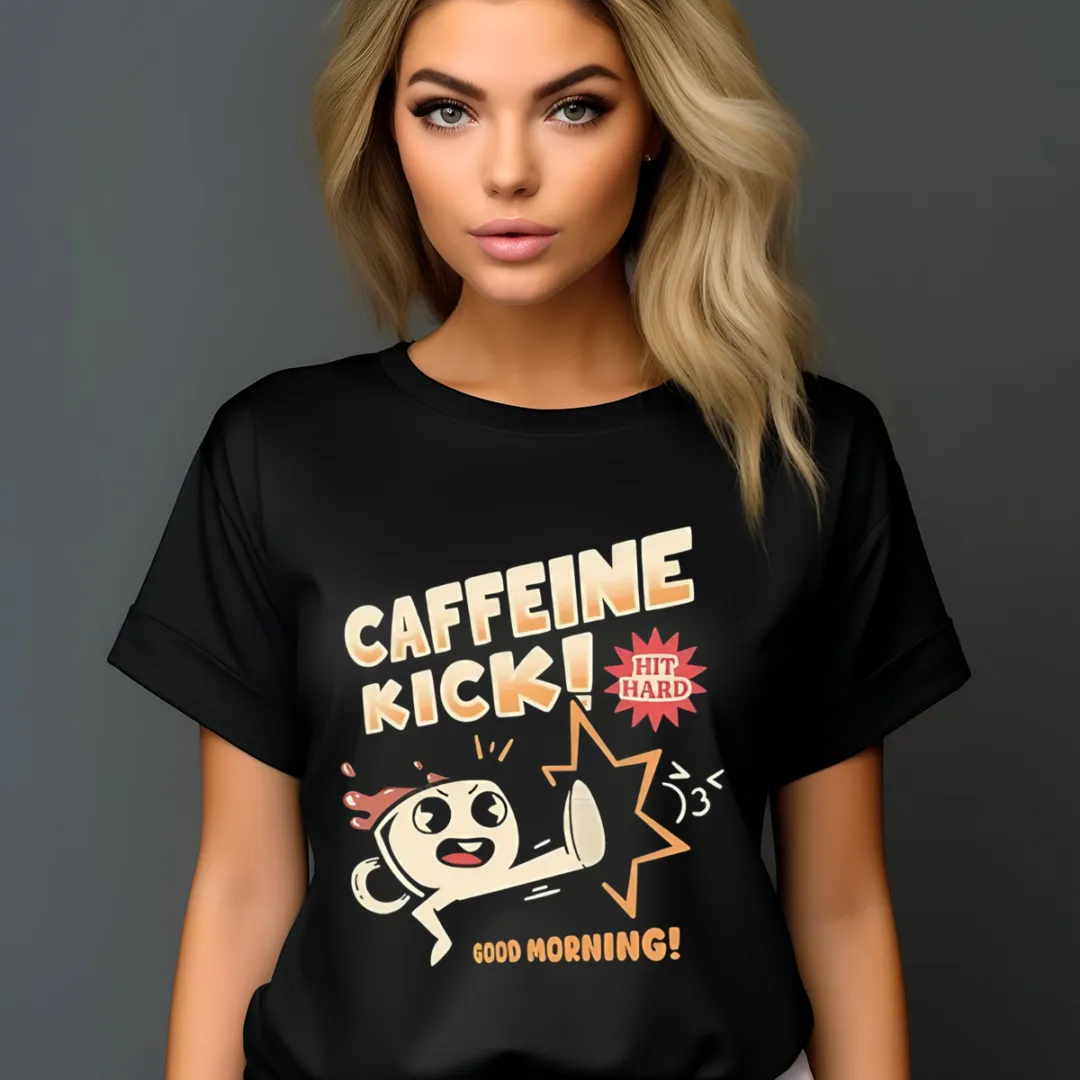 Caffeine Kick Hit Hard Good Morning 2024 Shirt