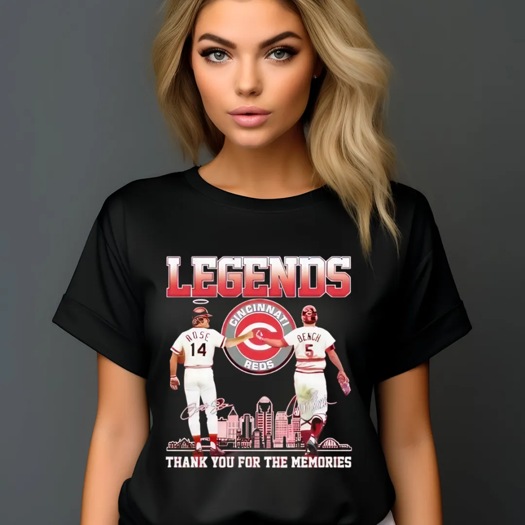Fist Bump Pete Rose Johnny Bench Legends Cincinnati Reds Thank You For The Memories Signature Shirt