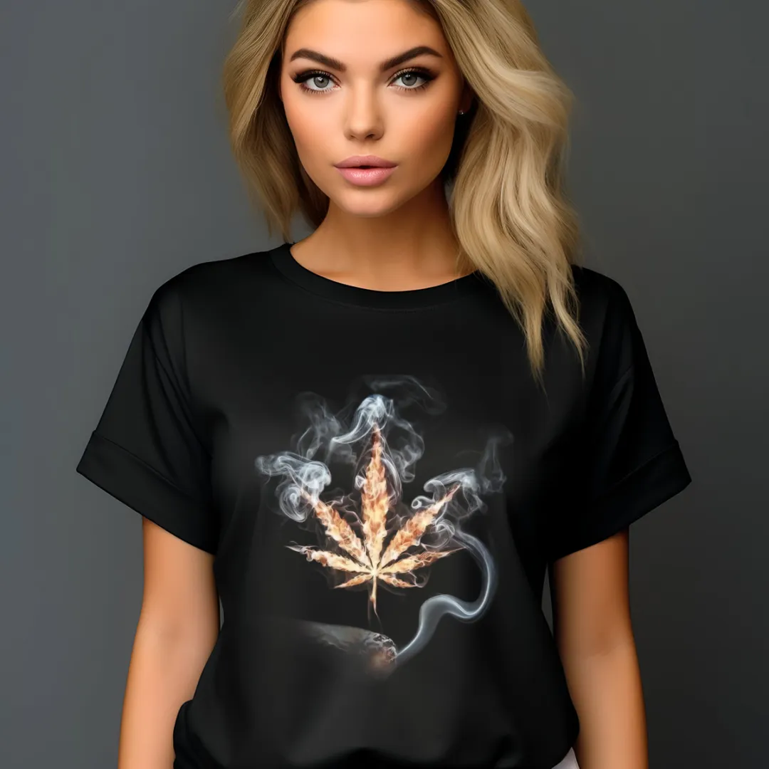 Joint Weed Leaves Fire Smoke Shirt