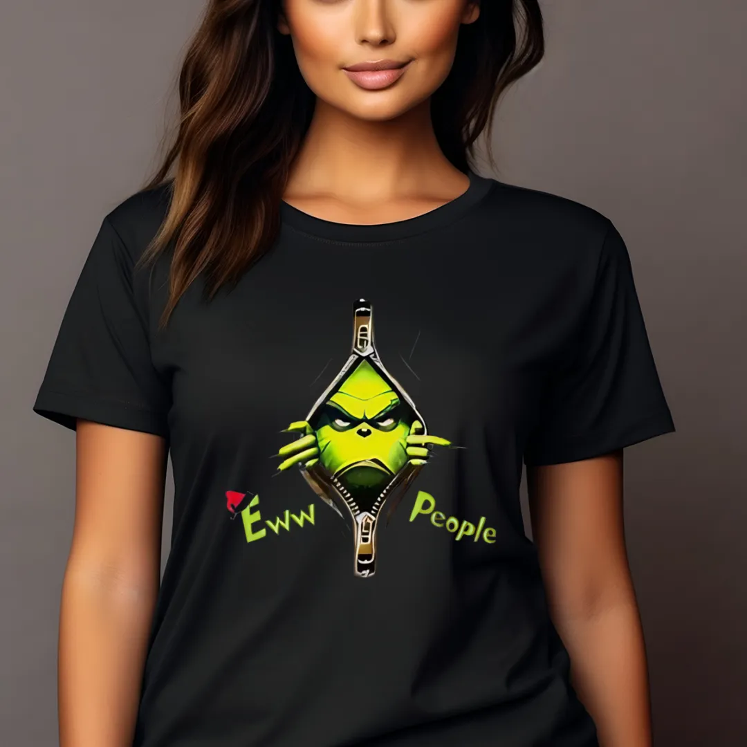 Grinch Zipper Ew People Christmas 2024 Shirt