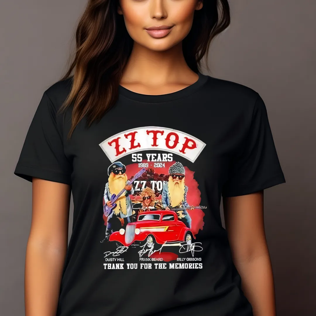 ZZ Top 55 Years 1969 2024 Thank You For The Memories Signature Shirt