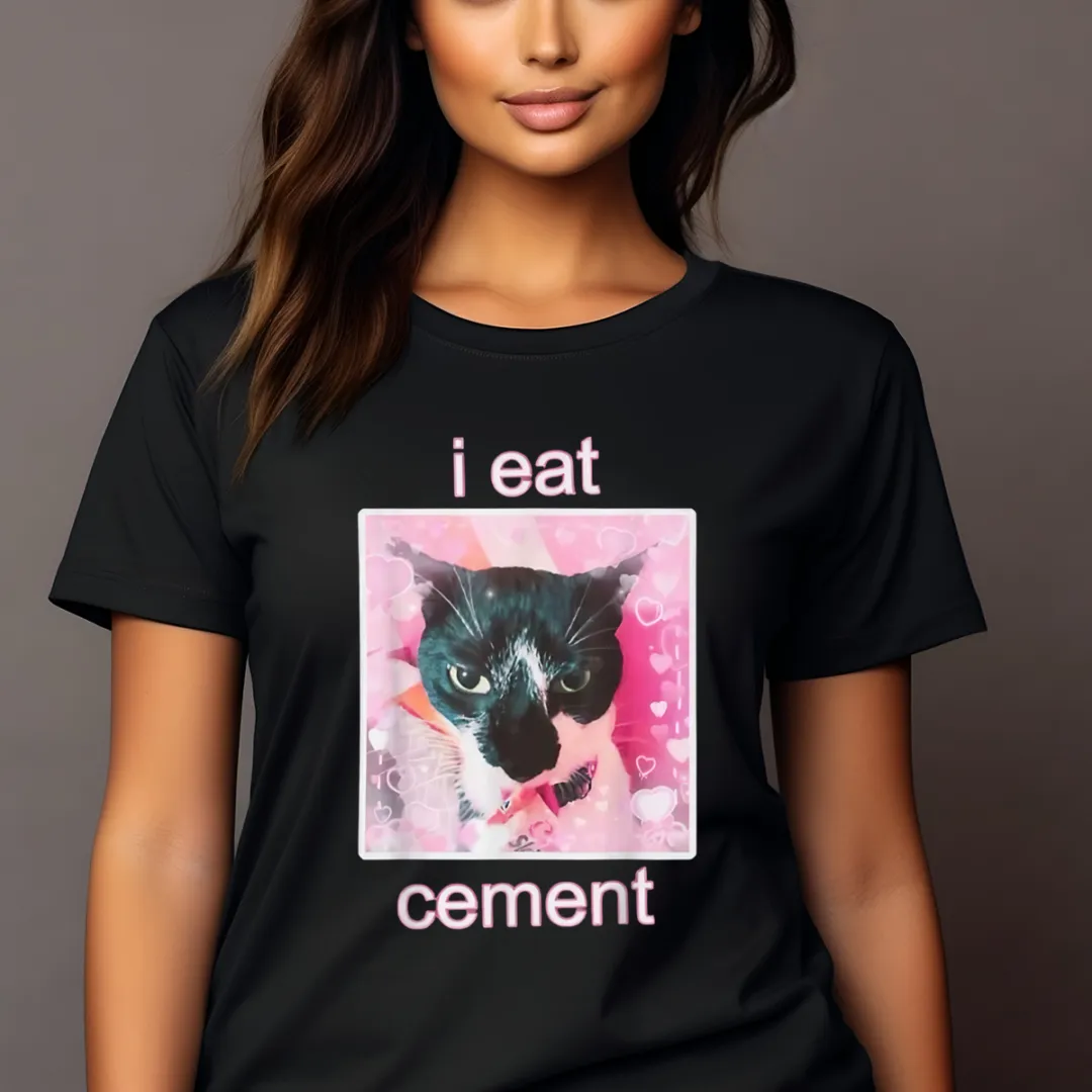 Custom Photo Cat I Eat Cement Shirt