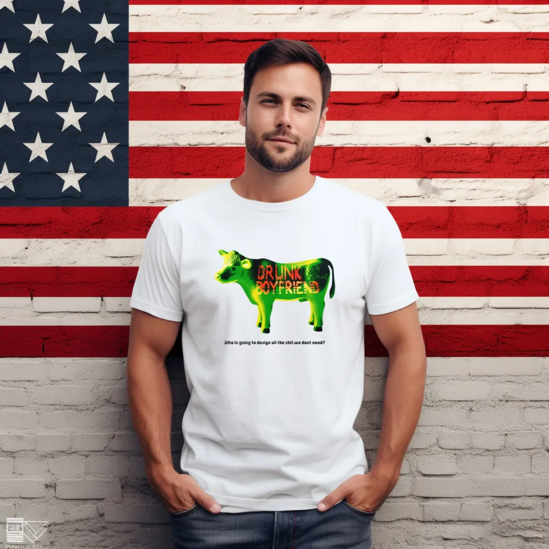 Green Cow Drunk Boyfriend Who Is Going To Design All The Shit We Dont Need Shirt
