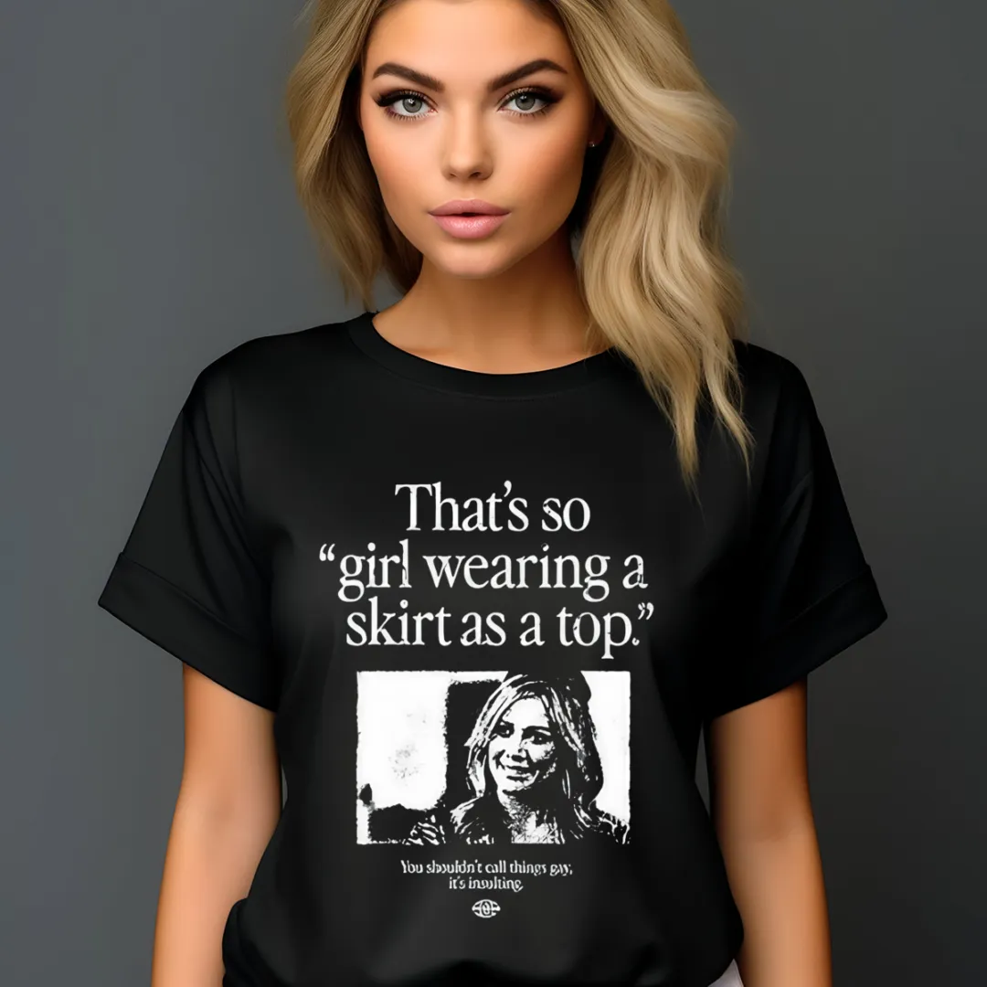 That's So Girl Wearing A Skirt As A Top Shirt