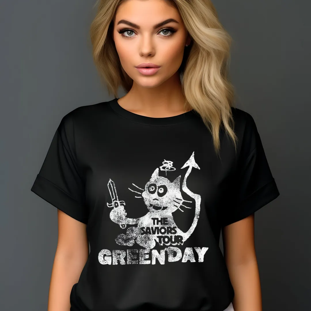 Cat The Saviors Tour Green Day Vintage Shirt