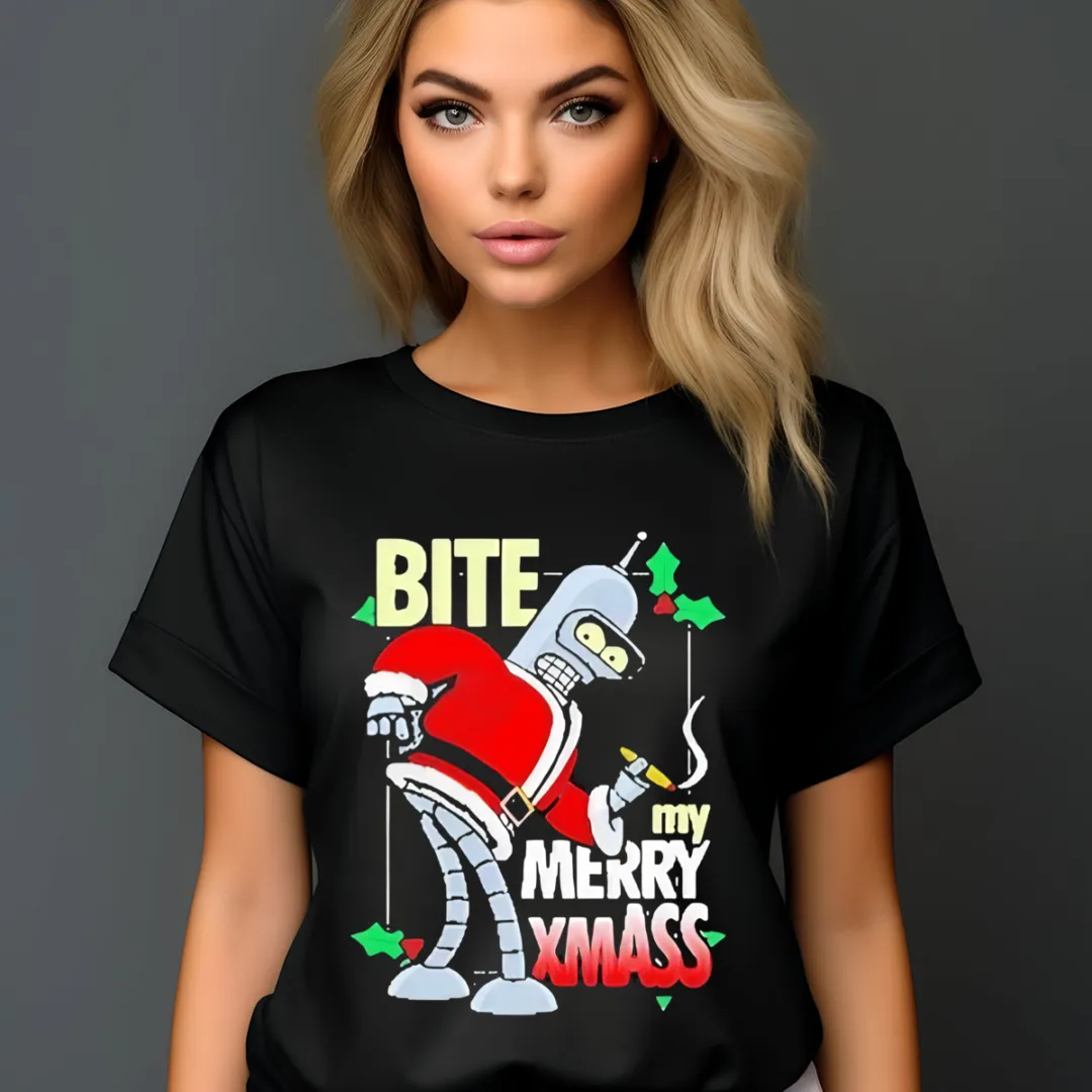 Bender Santa Bite My Merry Xmas Shirt