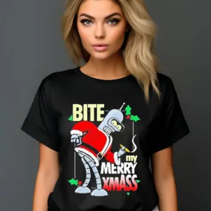 Bender Santa Bite My Merry Xmas Shirt
