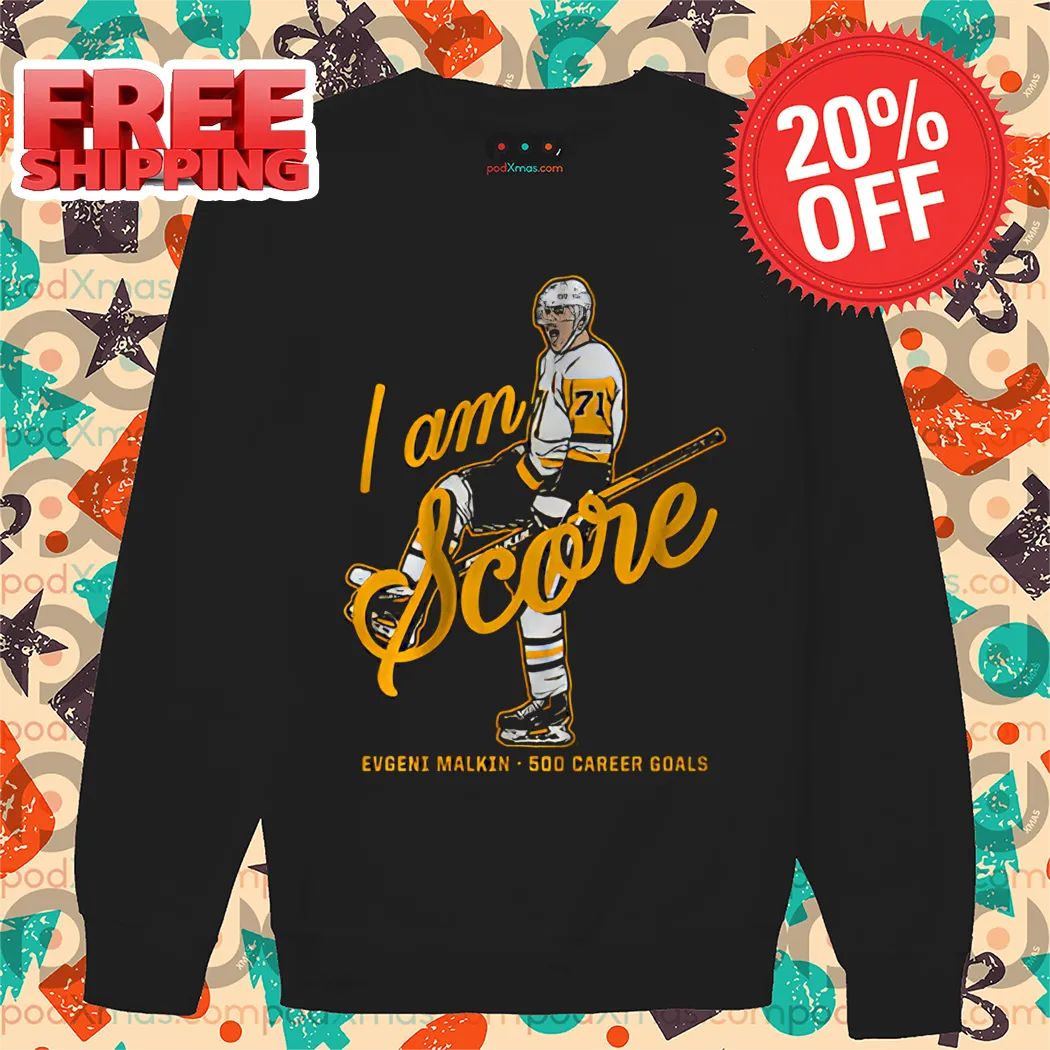 I Am Score Evgeni Malkin 500 Career Goals Pittsburgh Penguins Shirt