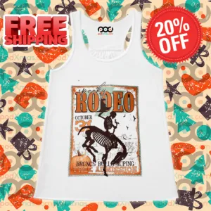 Skeleton Horse Spooky Rodeo Broncs Bulls Roping Free Admission Halloween Shirt