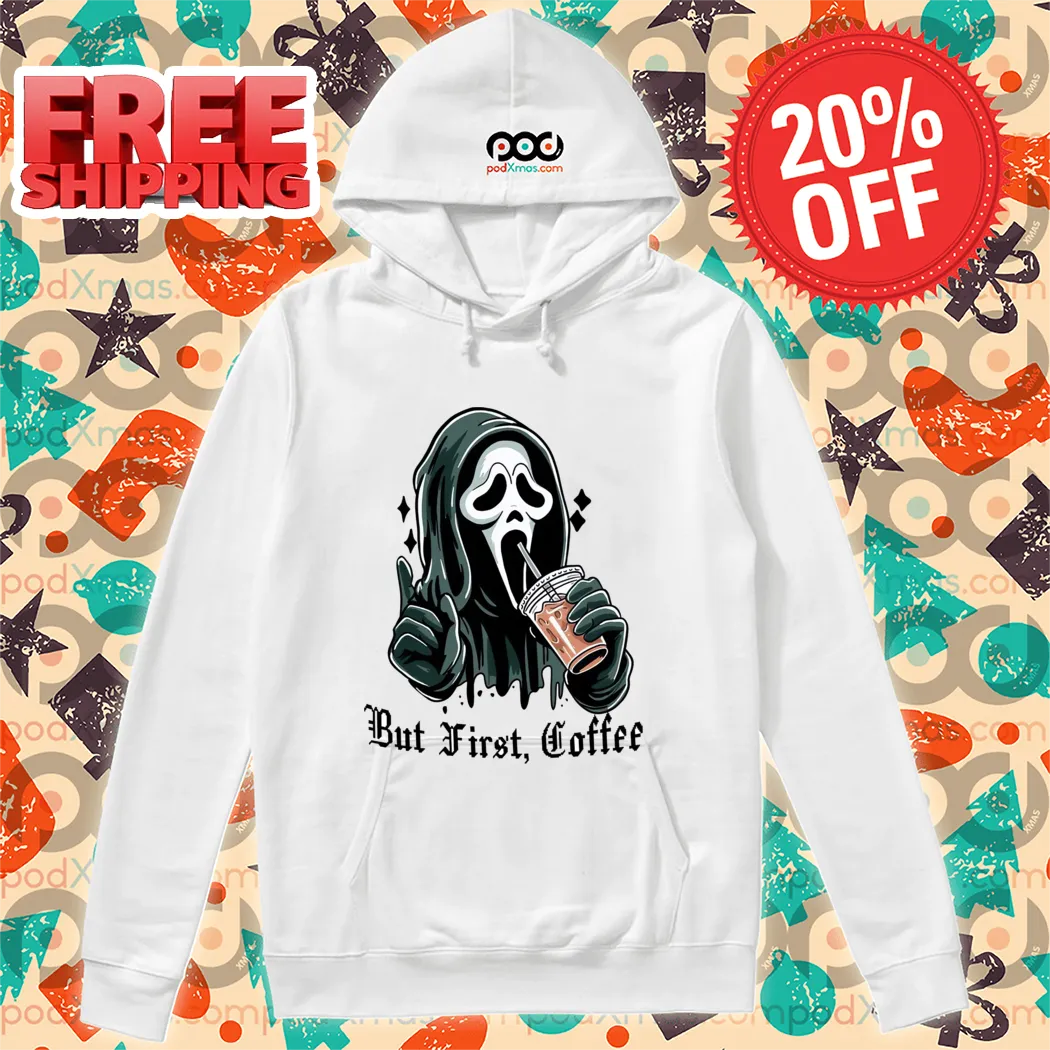 Ghost Face But First Coffee Halloween 2024 Shirt