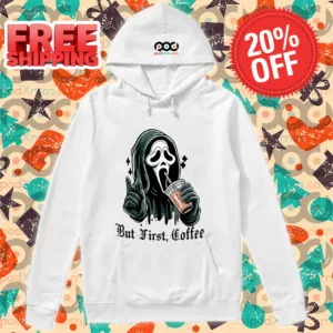 Ghost Face But First Coffee Halloween 2024 Shirt