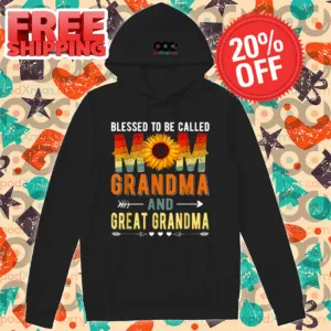 Sunflower Blessed To Be Called Mom Grandma And Great Grandma Vintage Shirt