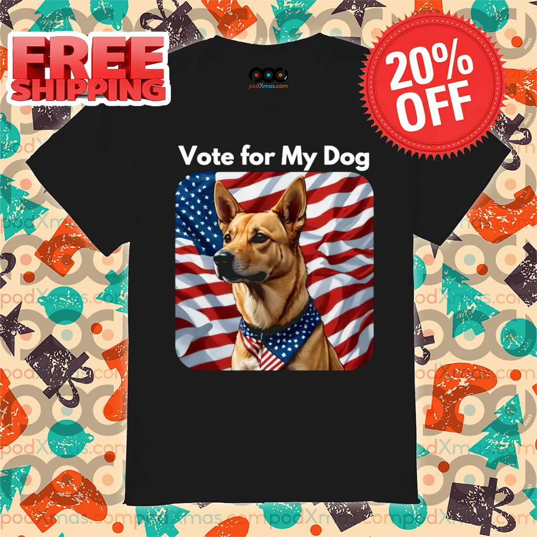 Custom Photo Vote For My Dog American Flag 2024 Shirt