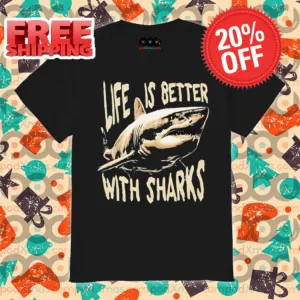 Life Is Better With Sharks Vintage 2024 Shirt