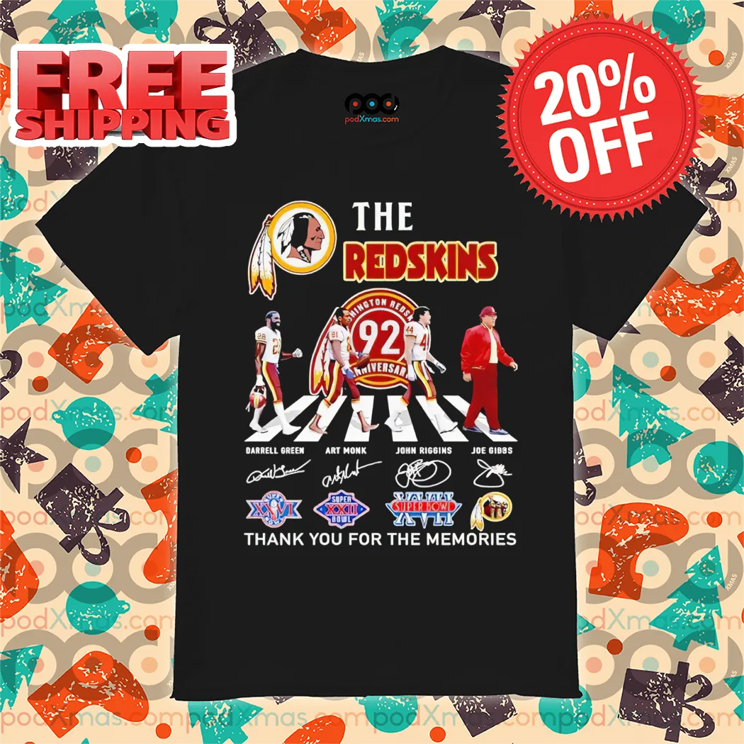The Washington Redskins Crossing Thank You For The Memories Signature 2024 Shirt
