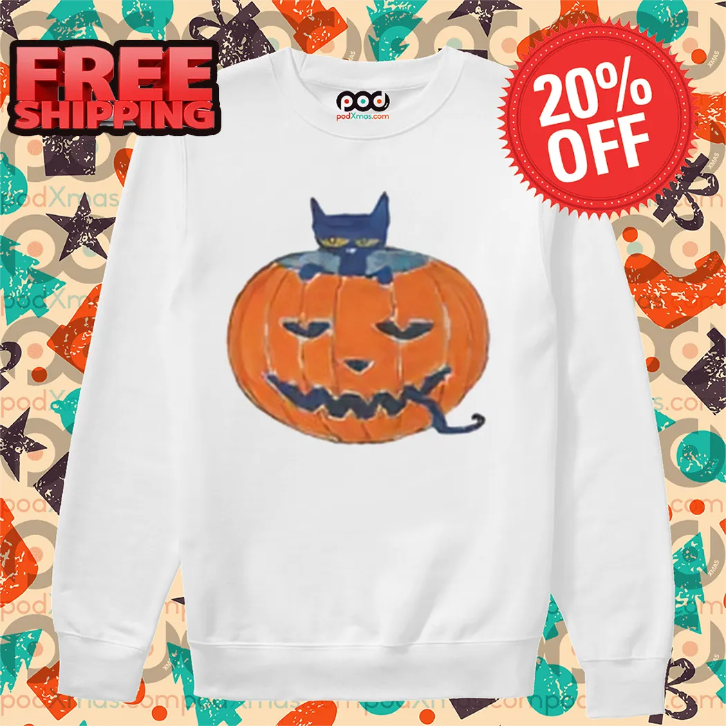 Black Cat Pumpkin Halloween Vintage Shirt