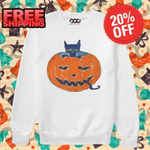 Black Cat Pumpkin Halloween Vintage Shirt