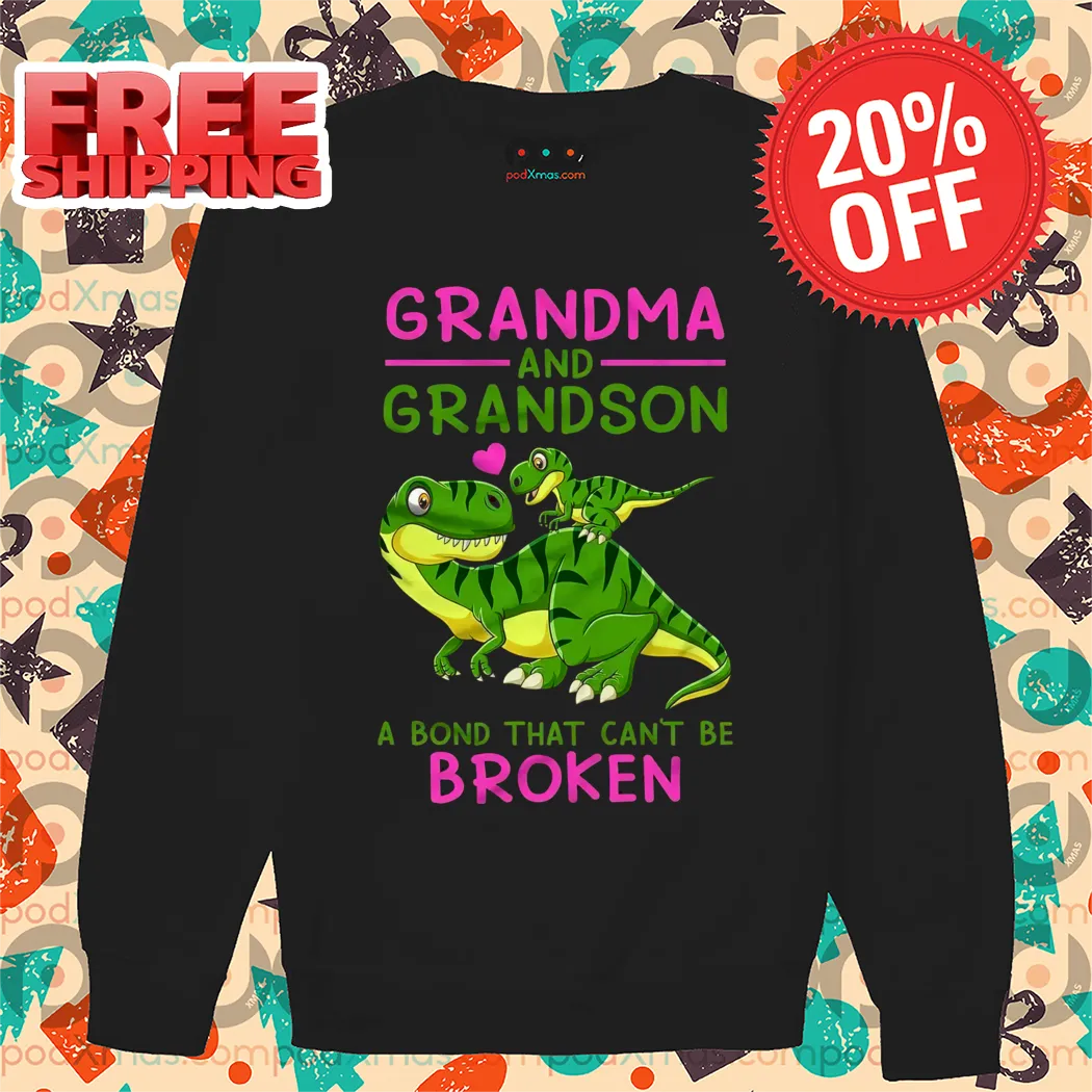 Dinosaur Grandma And Grandson A Bond That Can't Be Broke Shirt