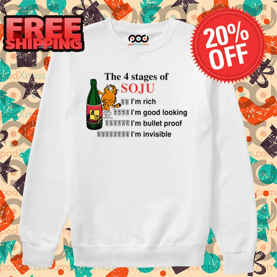 Garfield The 4 Stages Of Soju Shirt