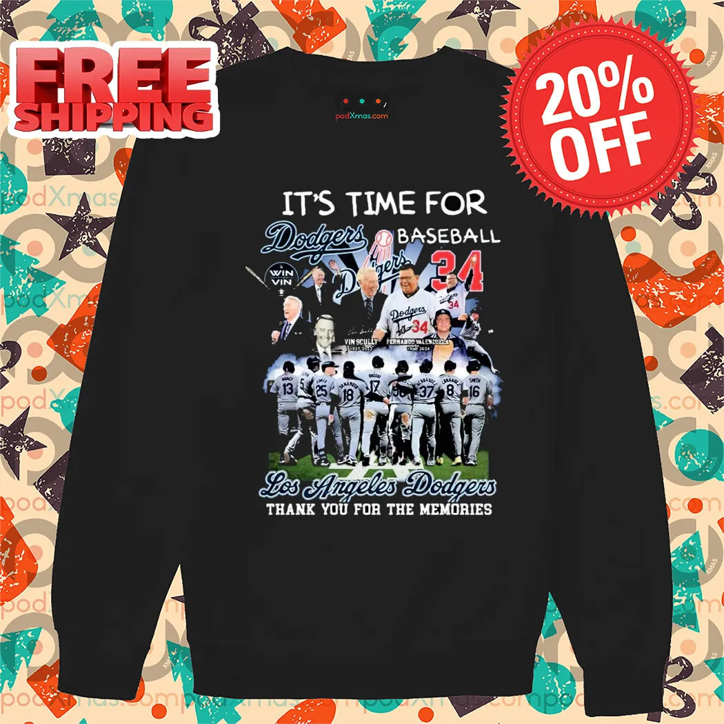 It's Time For Dodgers Baseball Los Angeles Dodgers Thank You For The Memories 2024 Shirt