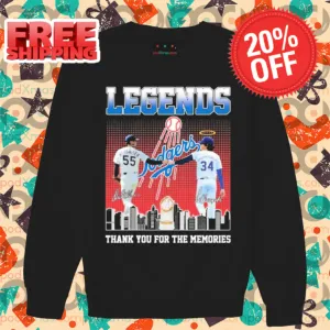 Orel Hershiser Fernando Valenzuela Legends Thank You For The Memories Signature 2024 Shirt