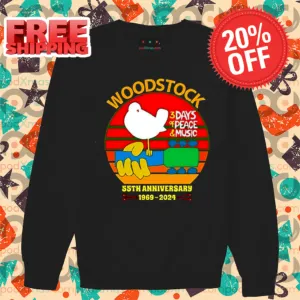 Woodstock 3 Days Of Peace And Music 55th Anniversary 1969 2024 Retro Shirt