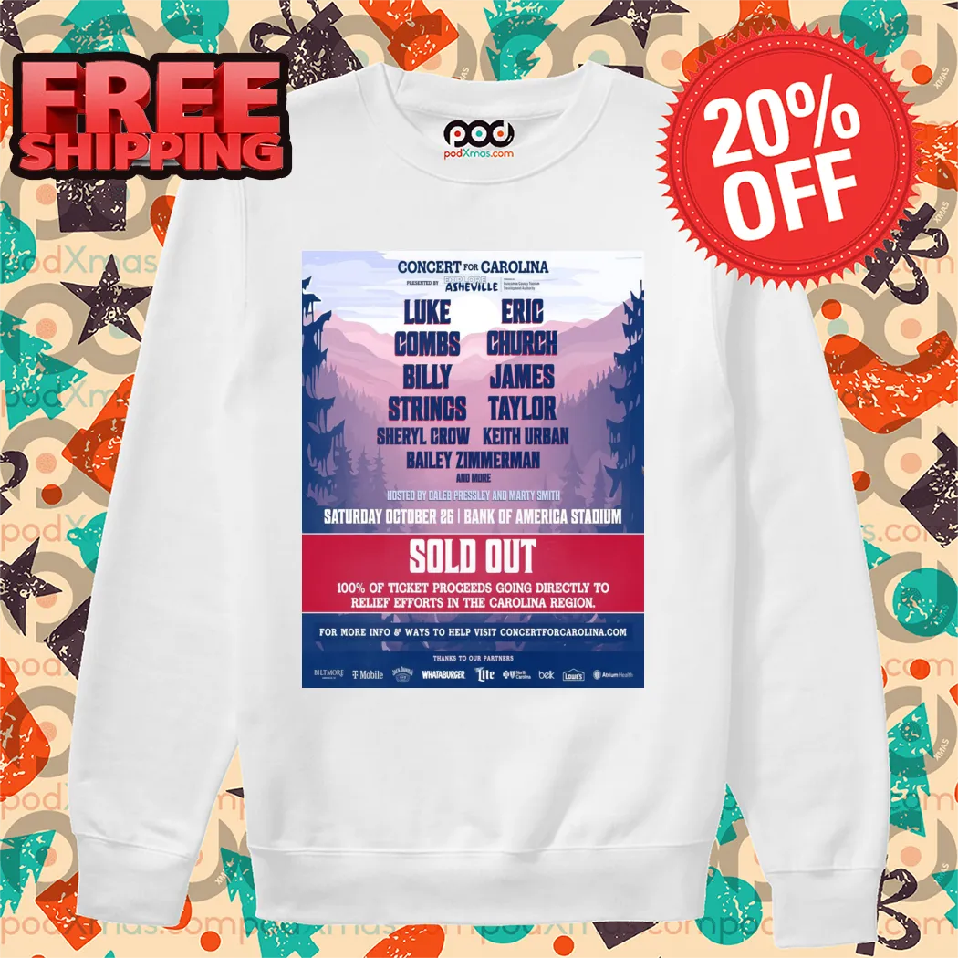 Original Concert For Carolina October 26, 2024 Bank Of America Stadium Shirt