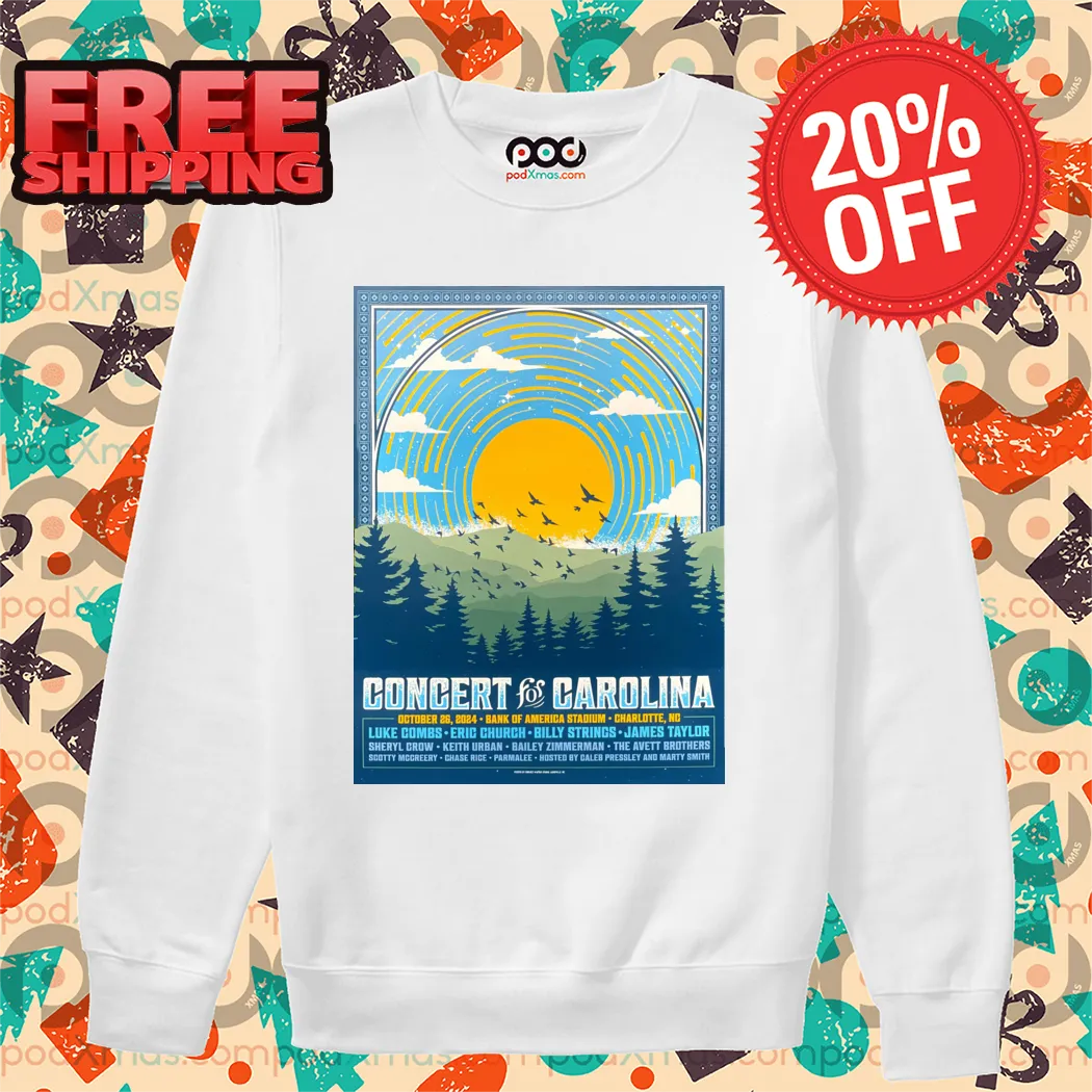 Concert For Carolina October 26 2024 Bank Of America Stadium Charlotte NC Luke Combs Eric Church Shirt