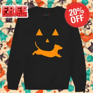 Dachshund Pumpkin Face Halloween 2024 Shirt-enhance