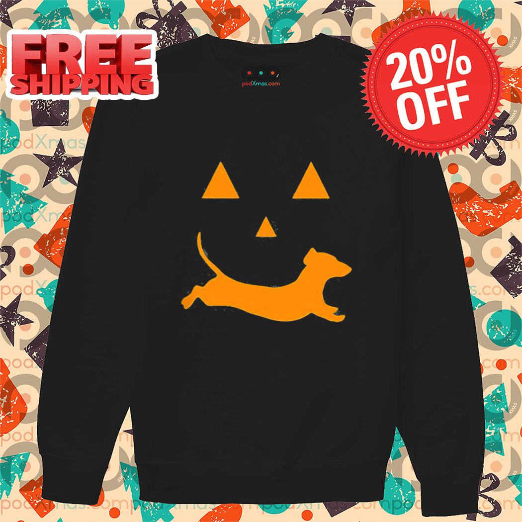 Dachshund Pumpkin Face Halloween 2024 Shirt-enhance