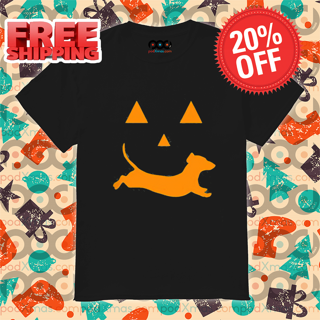 Dachshund Pumpkin Face Halloween 2024 Shirt-enhance