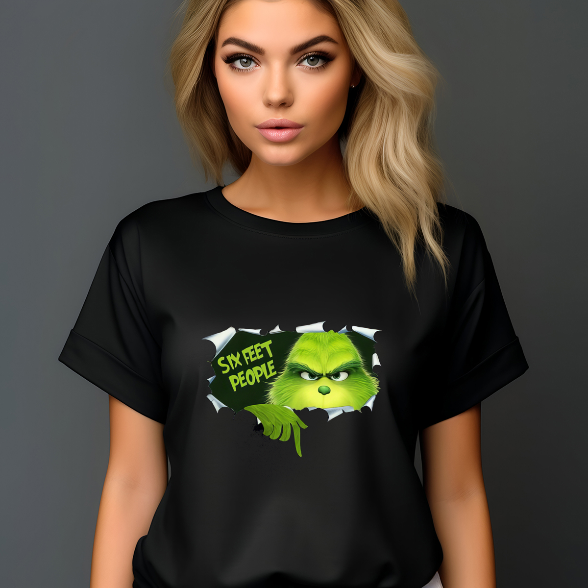 Grinch Six Feet People Christmas 2024 Shirt-enhance