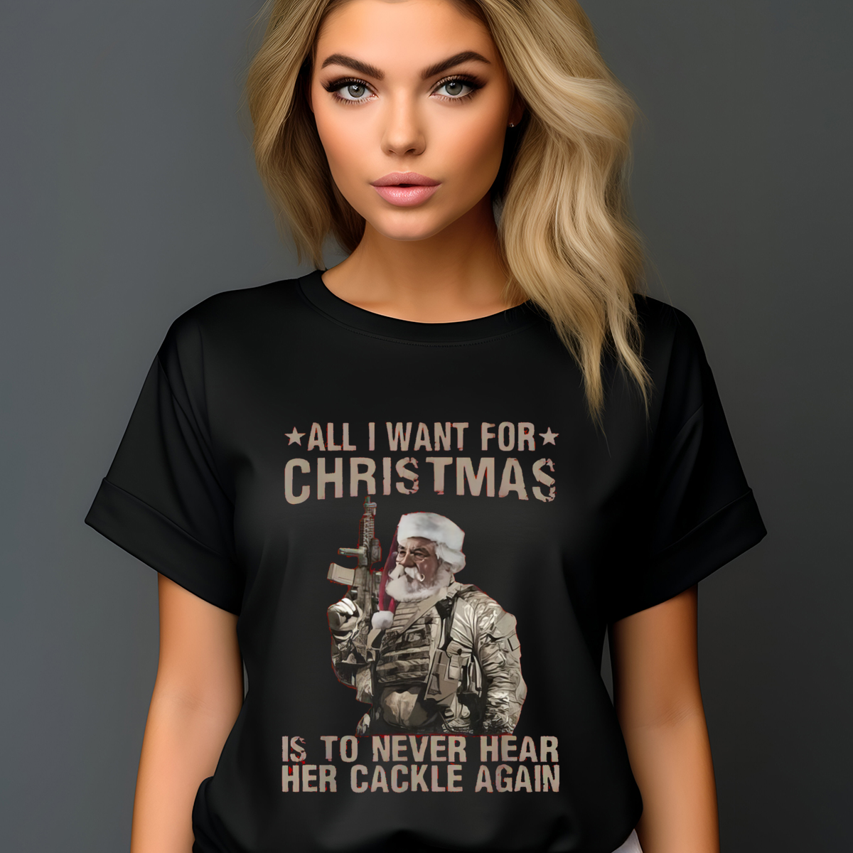 Satan All I Want For Christmas Is To Never Hear Her Cackle Again 2024 Shirt-enhance-faceai