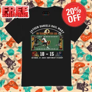 Jayden Daniels Hail Mary Washington Commanders 65 Yards In The Air Shirt