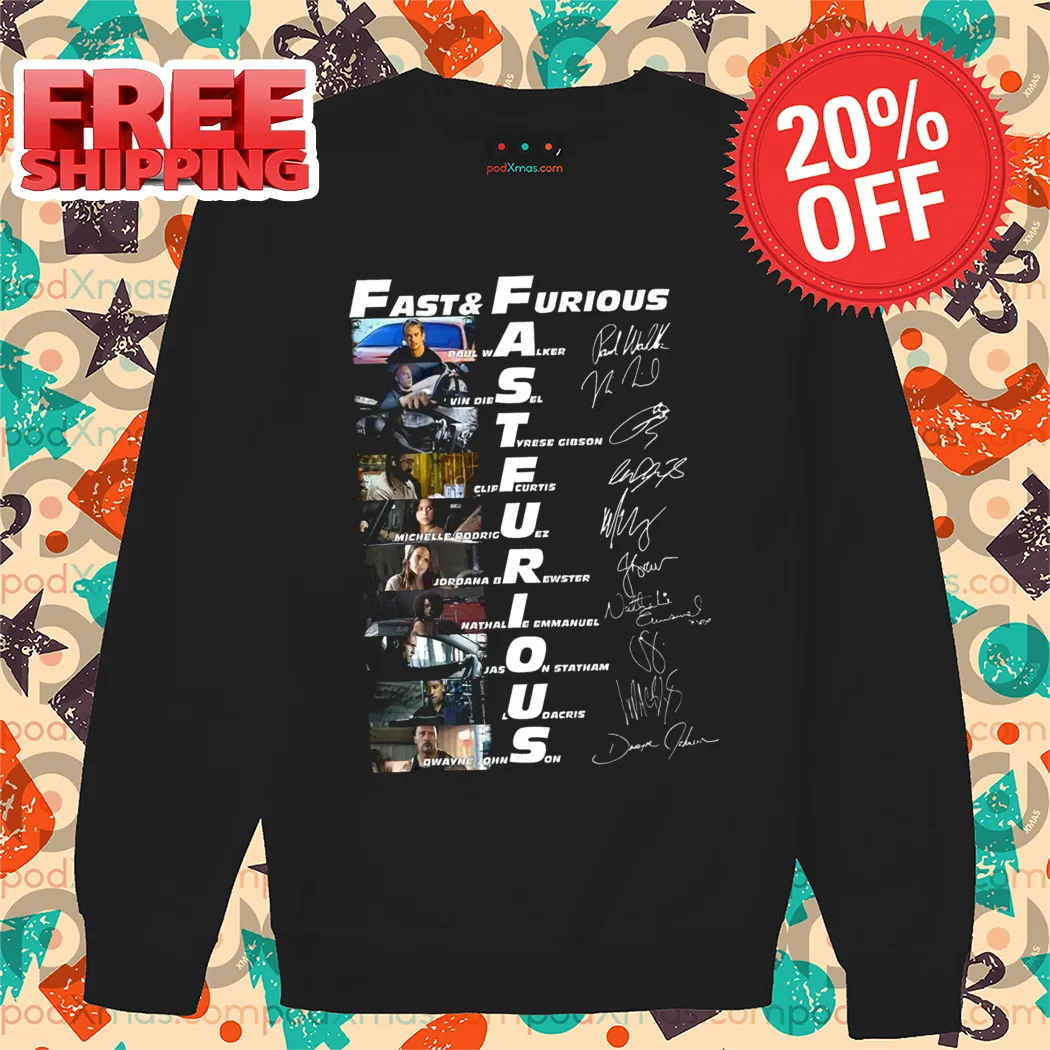 Fast And Furious Name Characters Signature 2024 Shirt