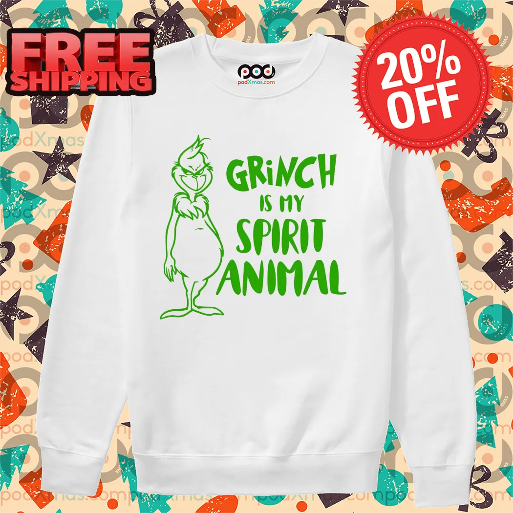 Grinch Is My Spirit Animal Christmas 2024 Shirt