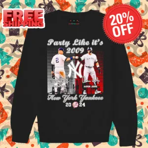 Party Like It's 2009 Derek Jeter Fist Bump Aaron Judge New York Yankees 2024 Shirt