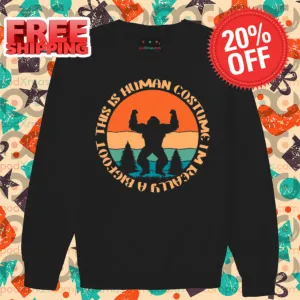 This Is Human Costume Im Really A Bigfoot Retro Shirt